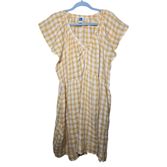 NWT Old Navy Flutter Sleeve Plaid Swing Dress Size XXL - Picture 3 of 7